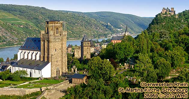 Oberwesel am Rhein, St.-Martins-Kirche, Michelfeldturm, Liebfrauenkirche, Schnburg